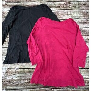 Pair of Old Navy Women's Size Medium Tops Shirts Boat Neck and 3/4 Sleeves